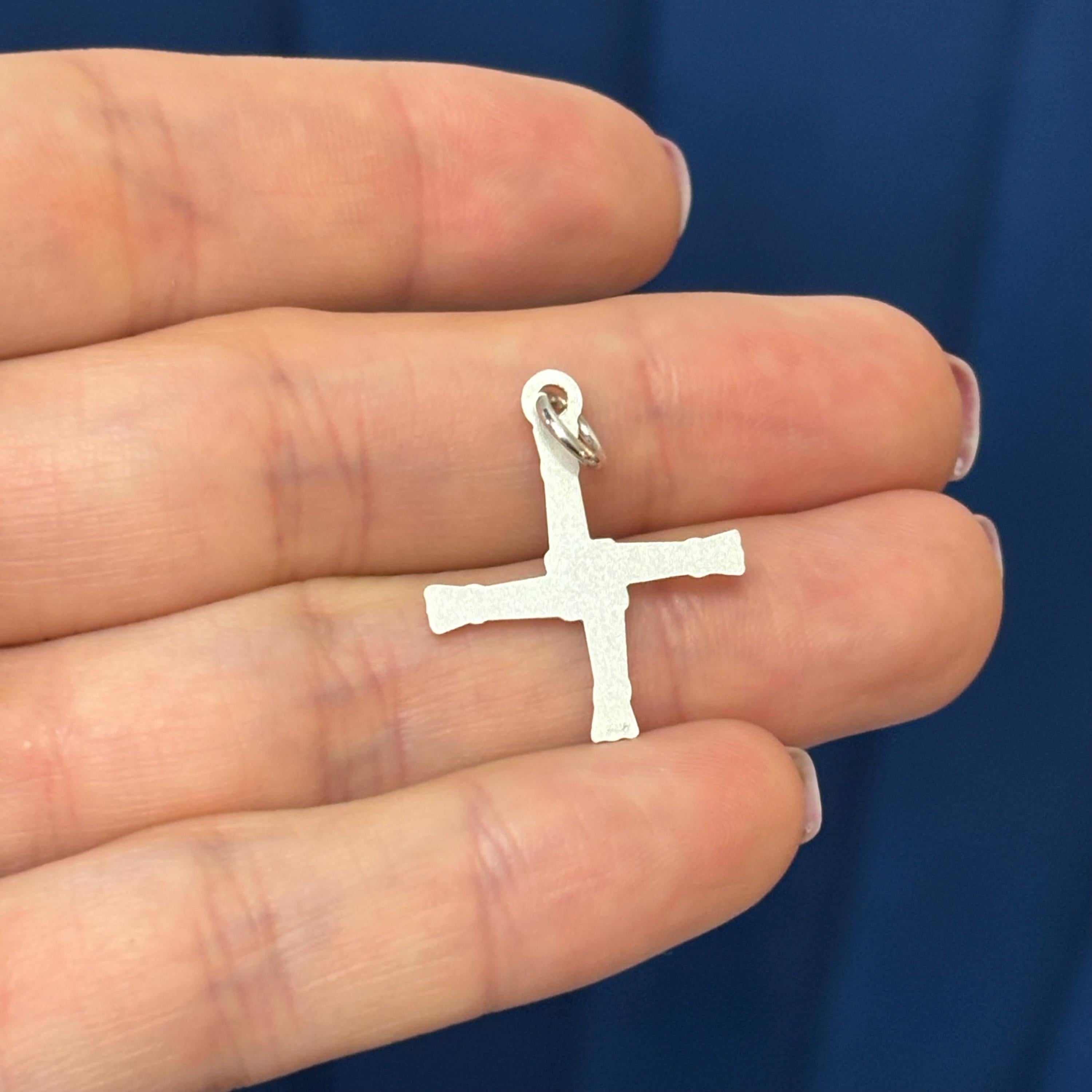 Custom 14K White Gold St Bridget’s Cross  Pendant
