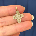 10k Gold Four Way Medal Cross Charm Pendant