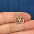 14k Gold Om Symbol Small Pendant Charm