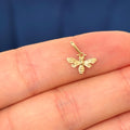 14K Yellow Gold Honey Bee Bug Detailed Charm Pendant