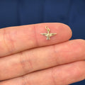 14k Yellow Gold Textured Dove Charm Pendant