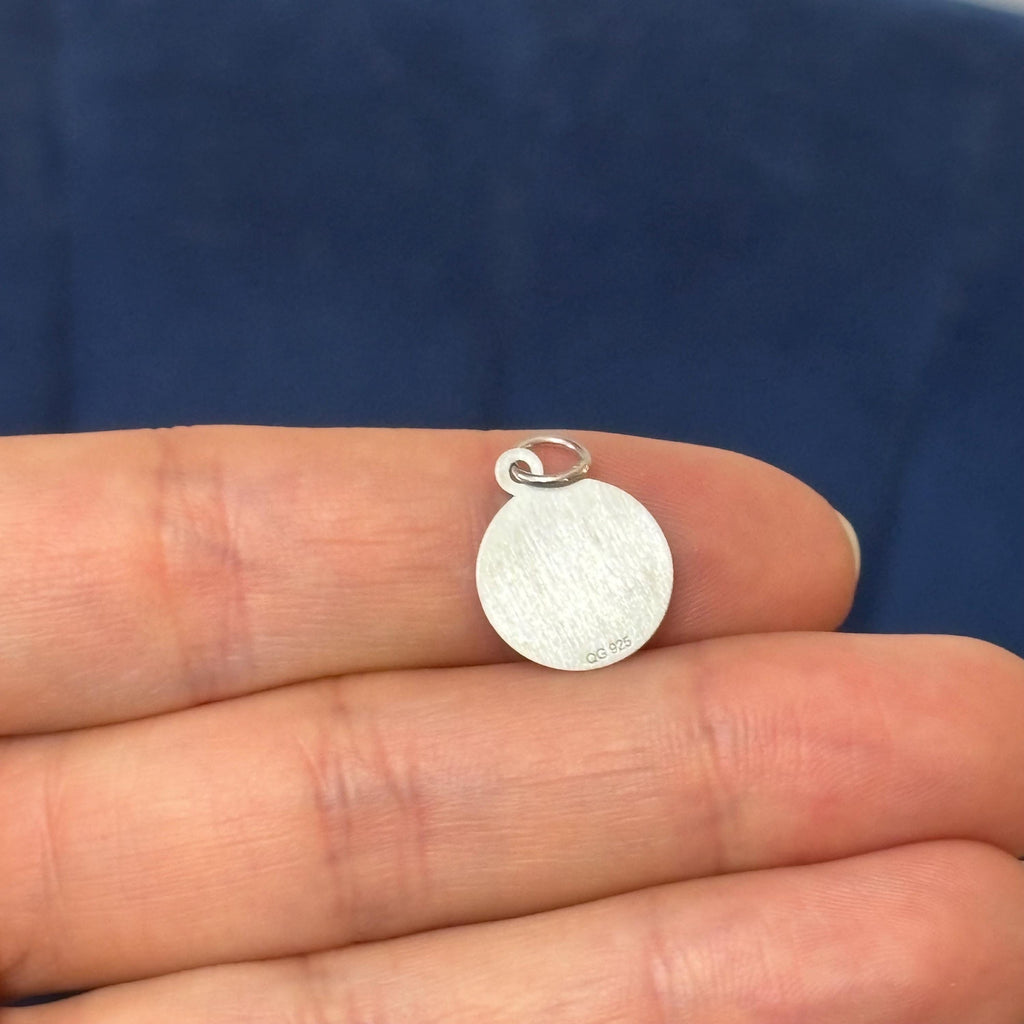 Sterling Silver Rhodium-plated Graduation Day Disc Charm
