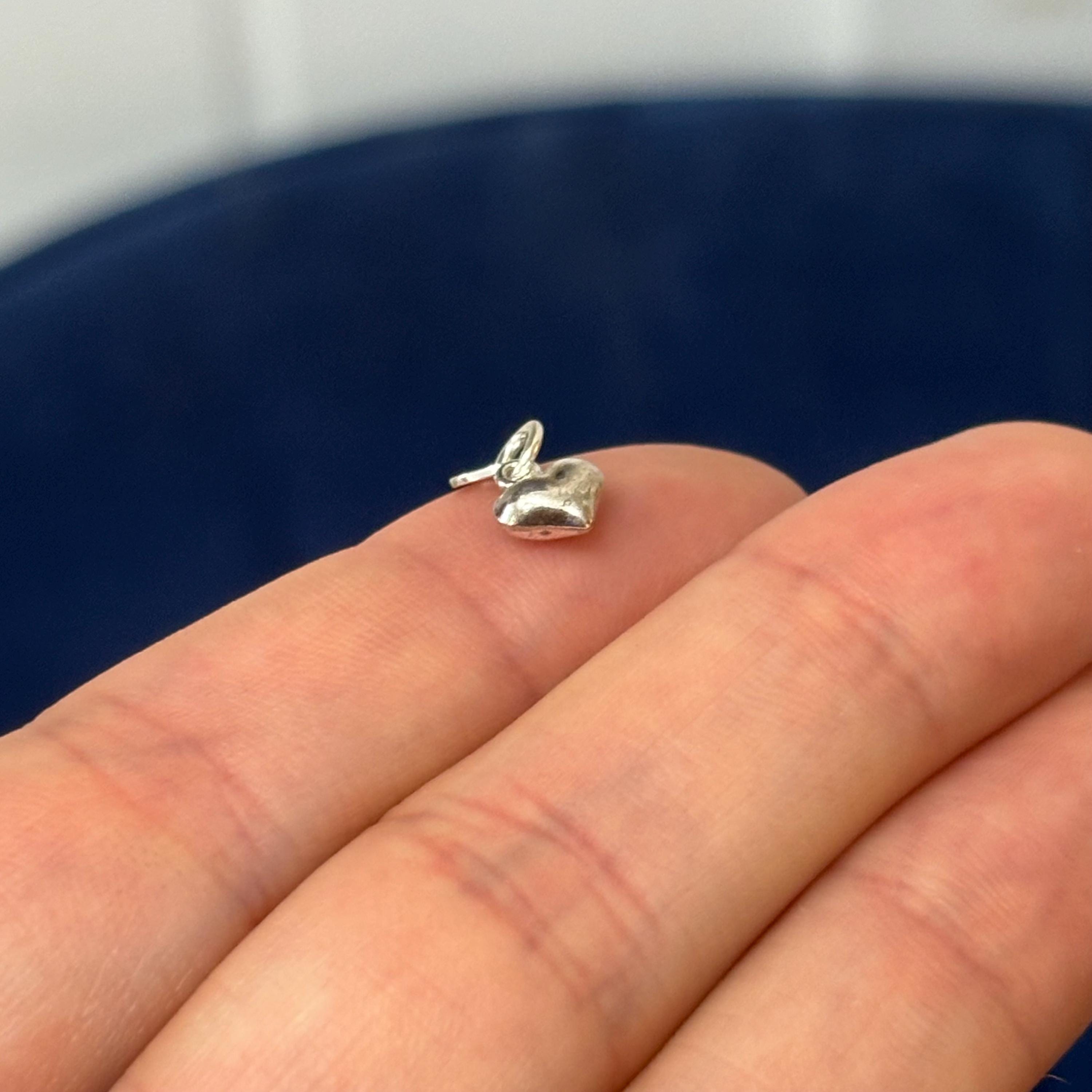 Sterling Silver Polished Puff Heart Charm