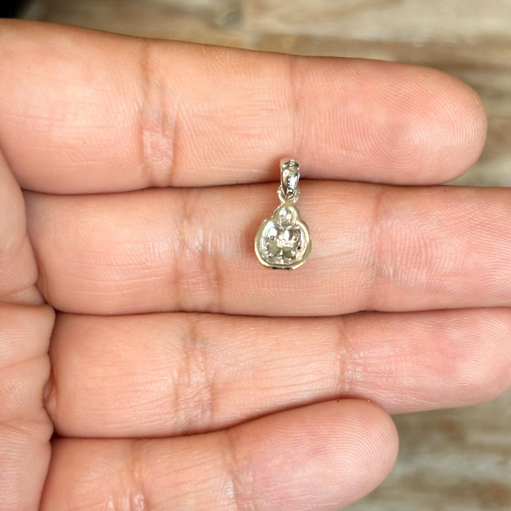Sterling Silver Gold-plated Cubic Zirconia Ladybug Pendant Charm