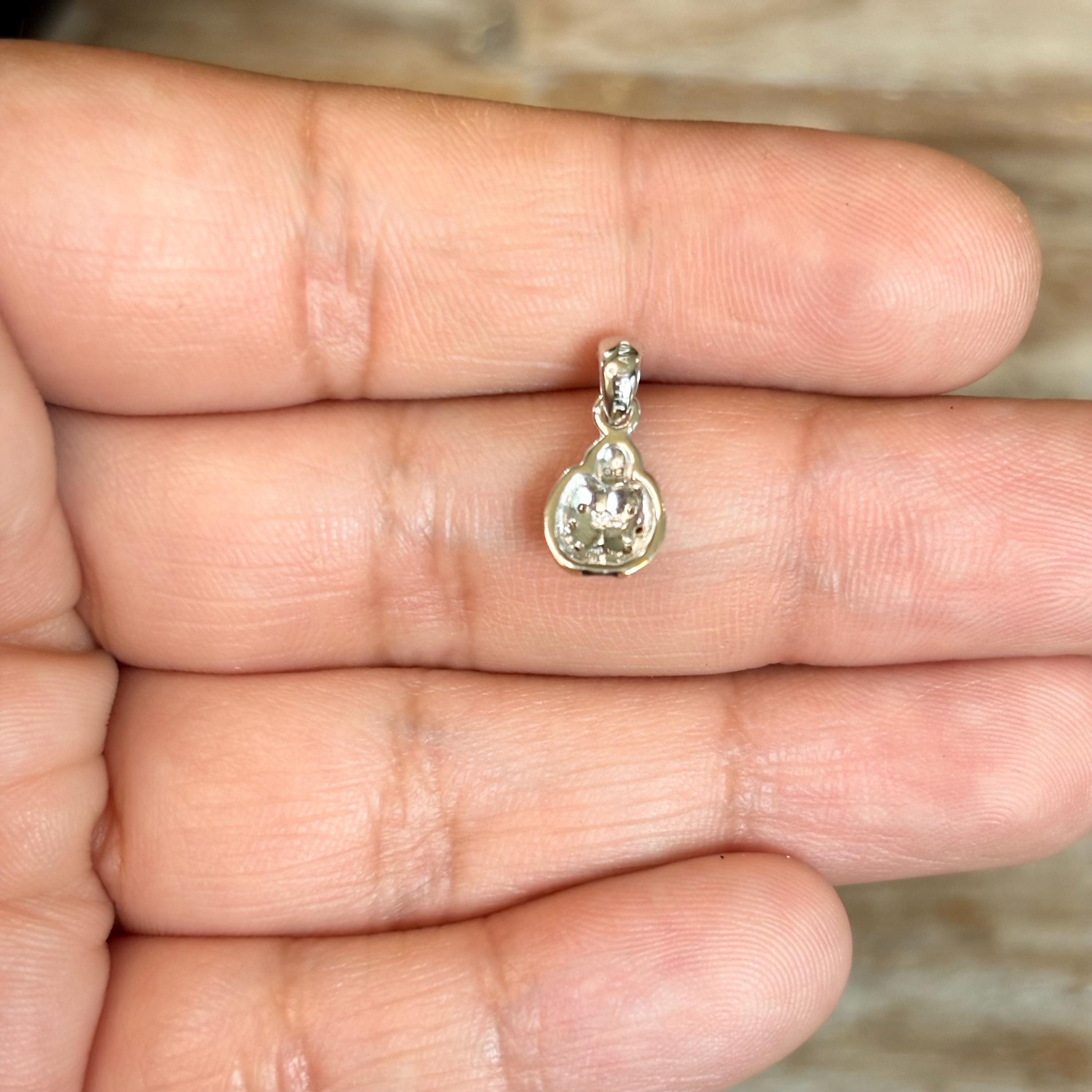 Sterling Silver Gold-plated Cubic Zirconia Ladybug Pendant Charm