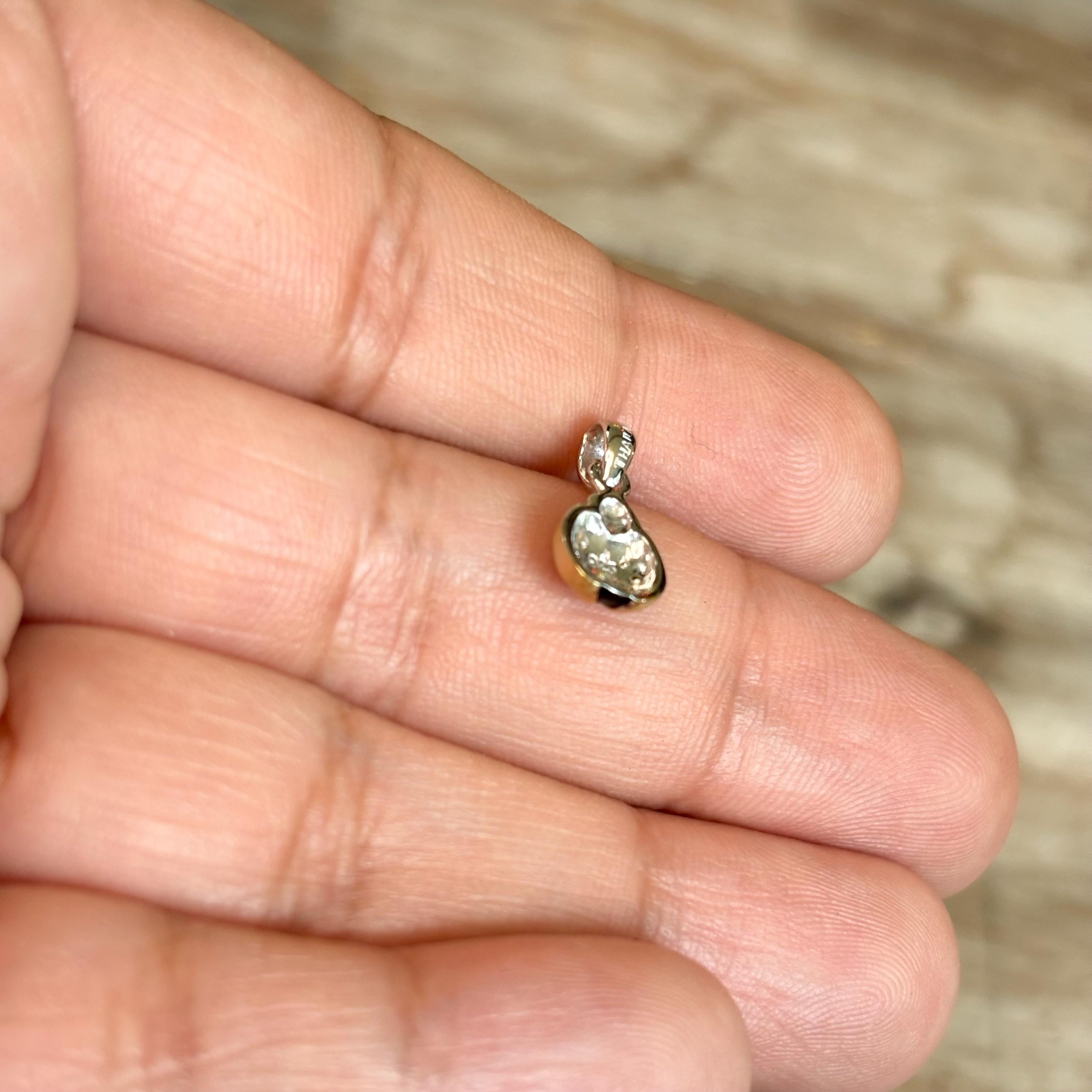 Sterling Silver Gold-plated Cubic Zirconia Ladybug Pendant Charm