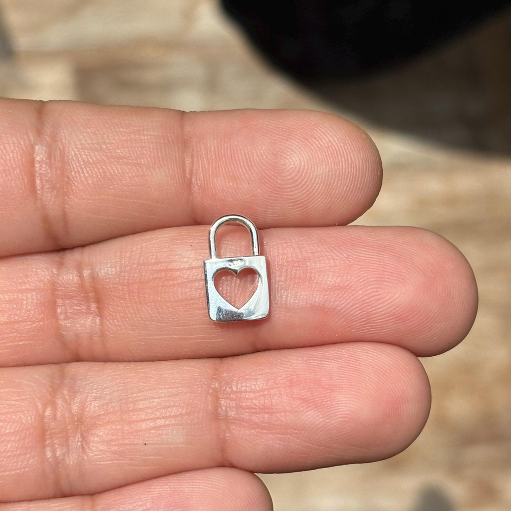 Sterling Silver Cutout Heart Lock Pendant
