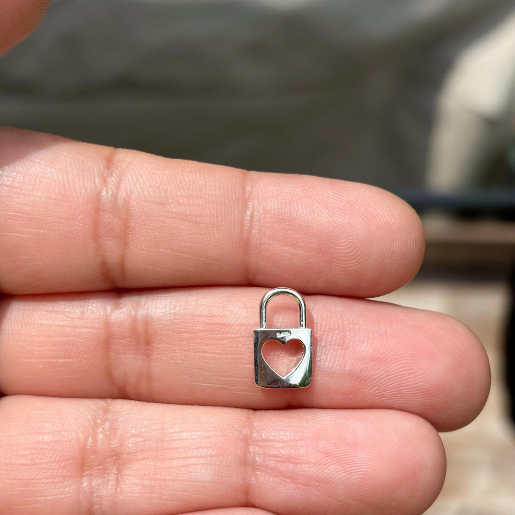 Sterling Silver Cutout Heart Lock Pendant