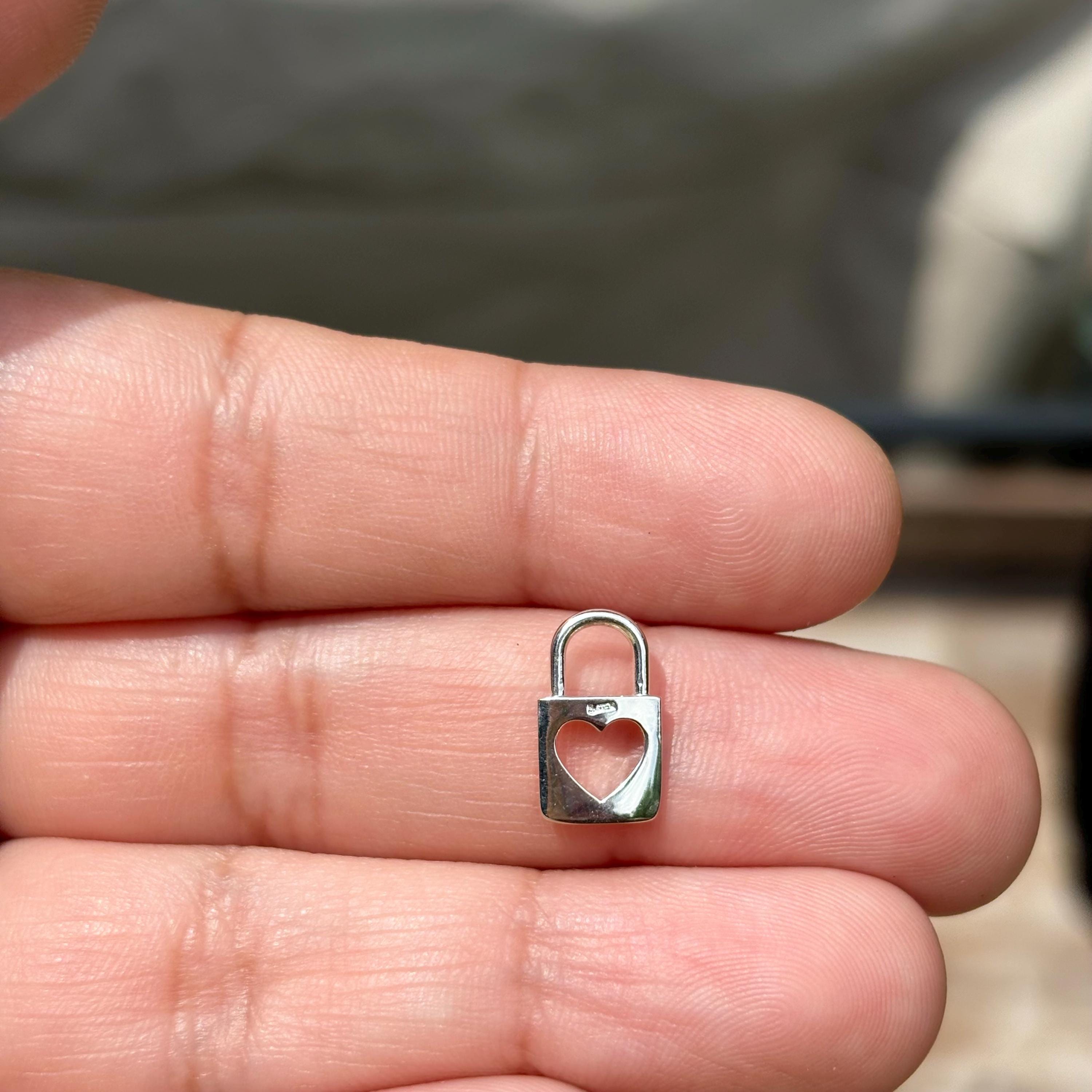 Sterling Silver Cutout Heart Lock Pendant