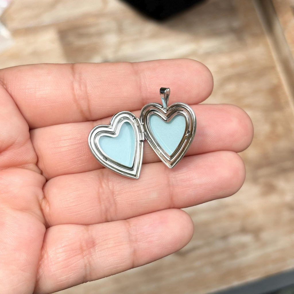 Sterling Silver and Gold-tone Satin and Polished Claddagh Heart Locket