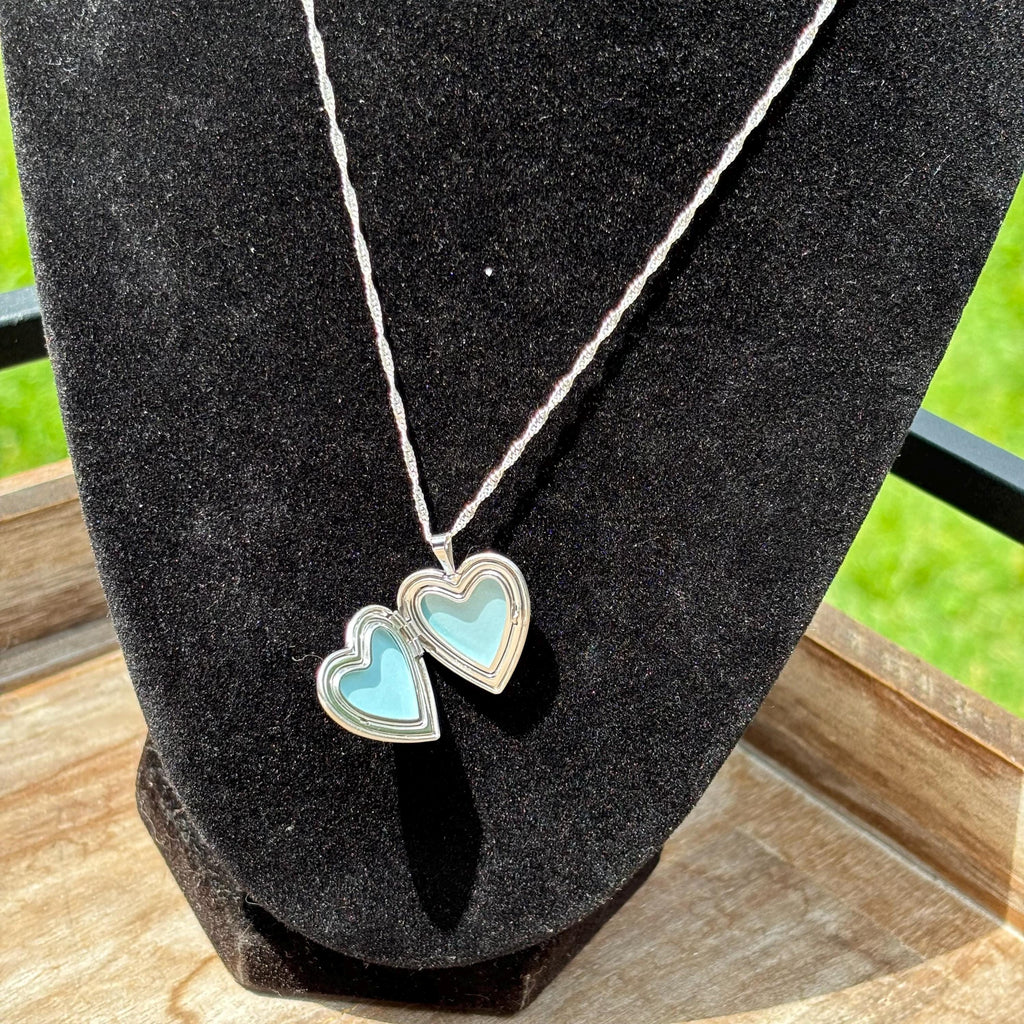 Sterling Silver and Gold-tone Satin and Polished Claddagh Heart Locket