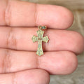 14k Gold Cut-out Center Cross Charm Pendant