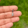Sterling Silver Crystal Awareness Ribbon Charm with Fancy Lobster Clasp