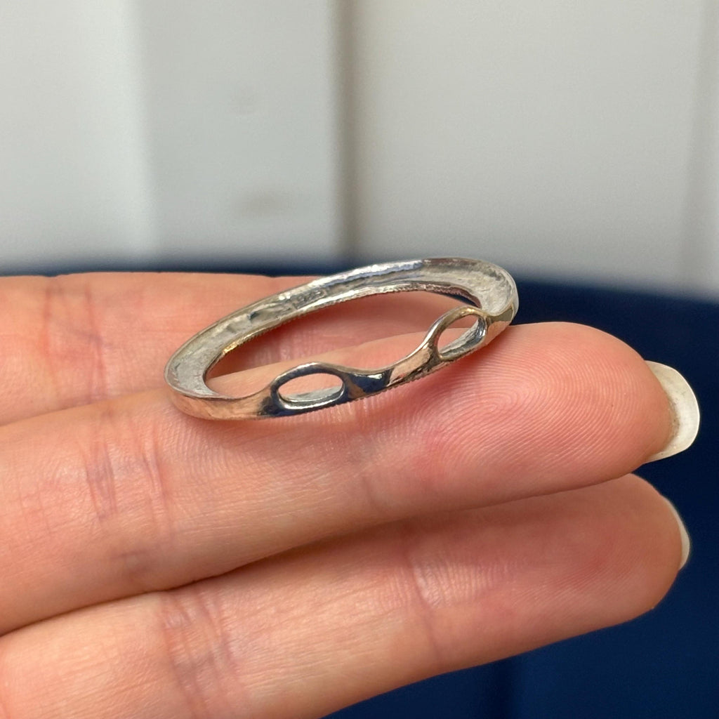 Sterling Silver Antiqued Marcasite Open Circle Slide