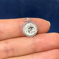 Sterling Silver Rhodium-plated Graduation Day Disc Charm