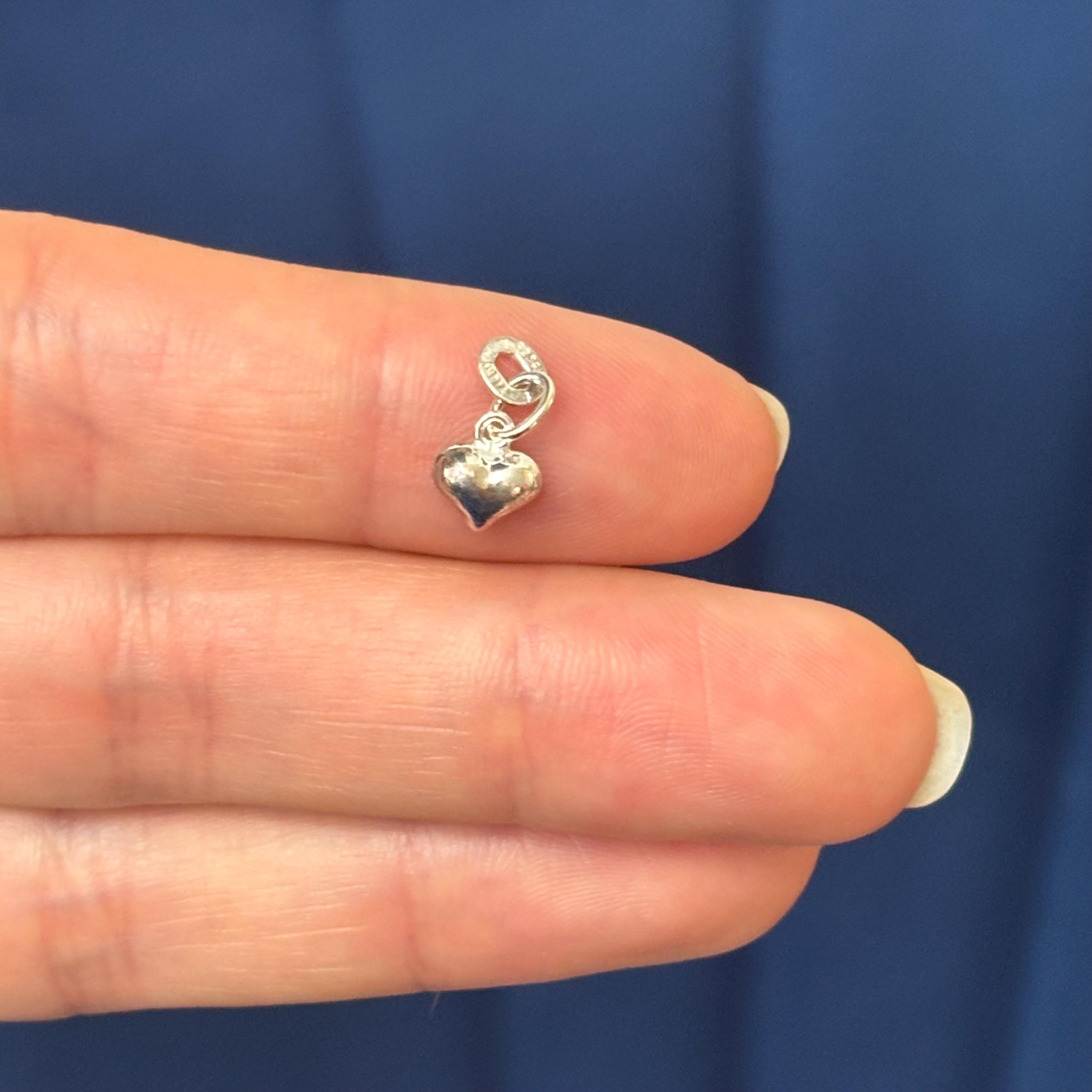 Sterling Silver Polished Puff Heart Charm