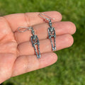 Sterling Silver Dangling Skeleton Earrings