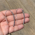 Sterling Silver Ear Wire Faceted Bead Drop Earrings