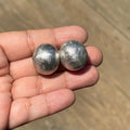 Sterling Silver Scratch Finish Button Post Earrings
