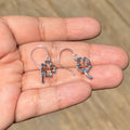 Sterling Silver Polished Clover Dangle Earrings