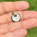 Sterling Silver Gold-plated Mother of Pearl Circle Drop Pendant