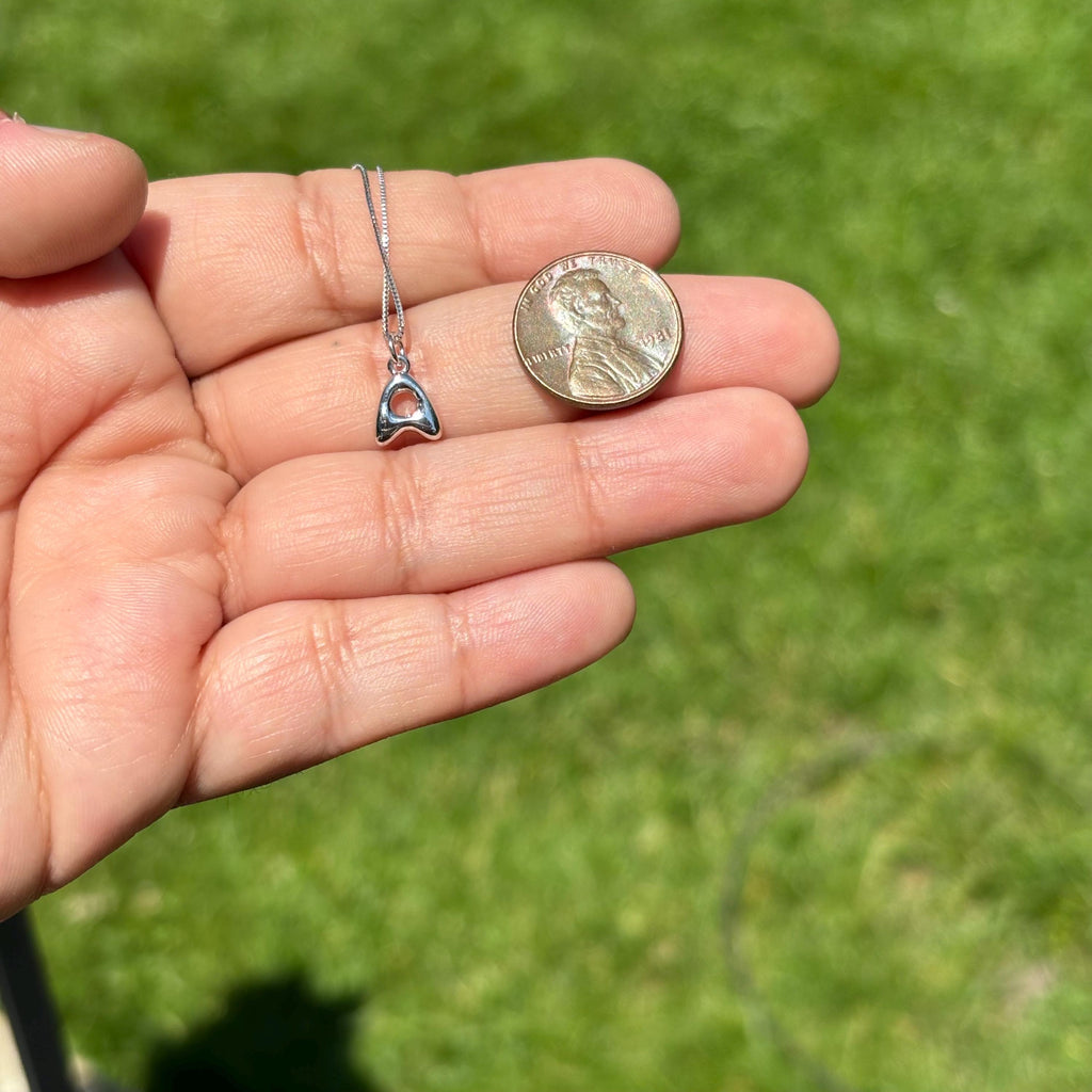 Sterling Silver Initial Letter Bubble Charm Pendant 18" Necklace