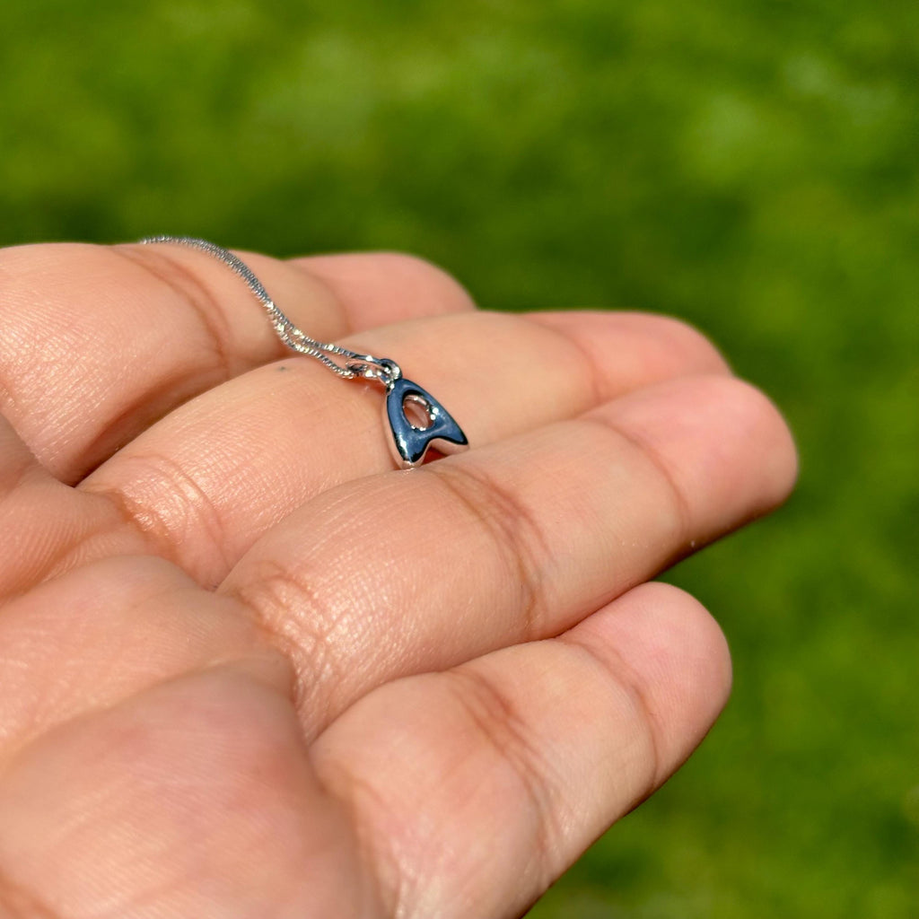 Sterling Silver Initial Letter Bubble Charm Pendant 18" Necklace