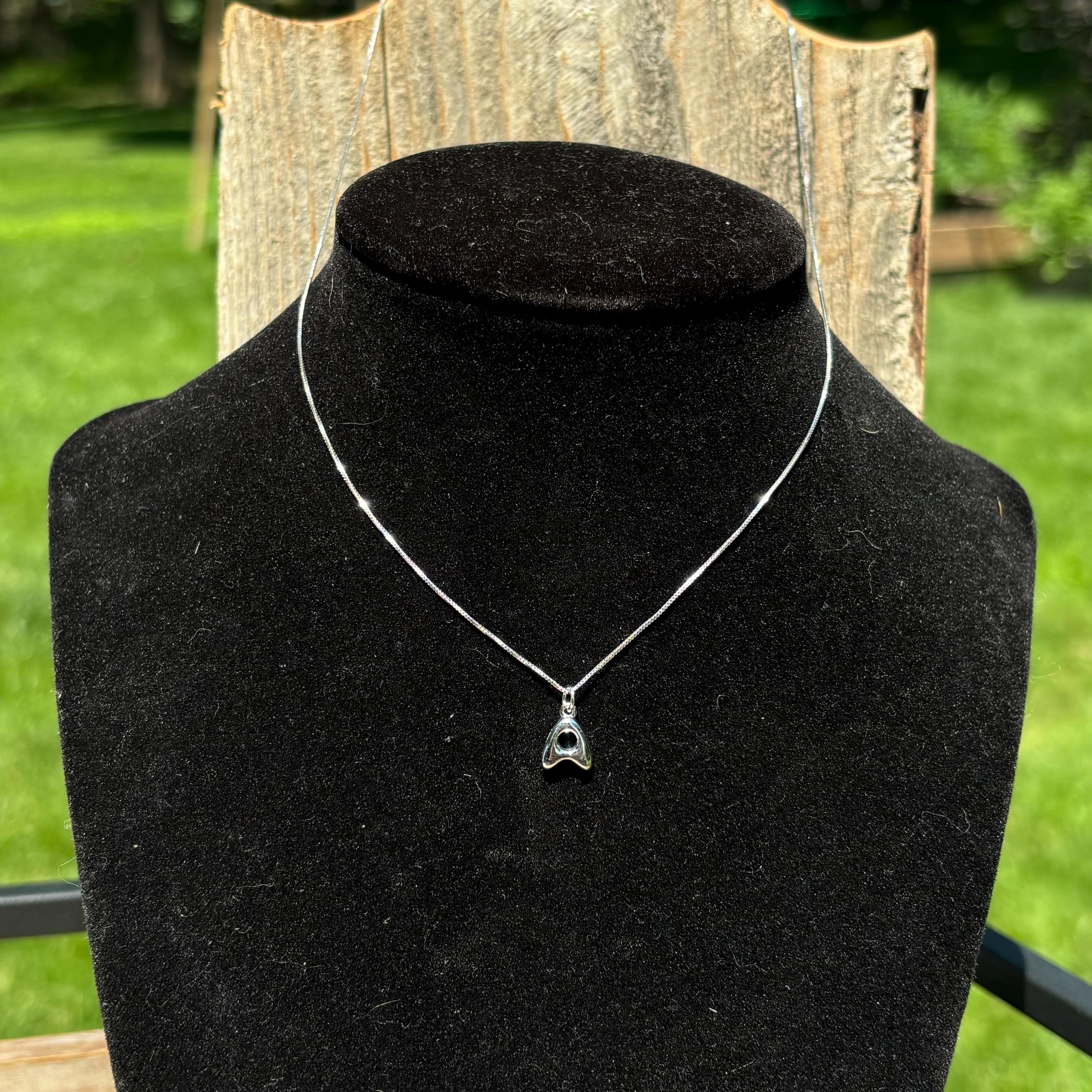 Sterling Silver Initial Letter Bubble Charm Pendant 18" Necklace