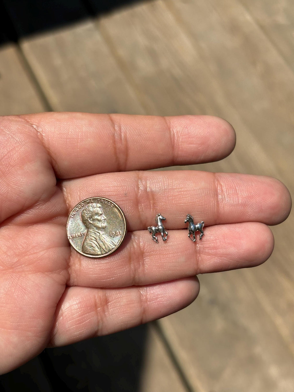 Sterling Silver Horse Post Earrings Tiny