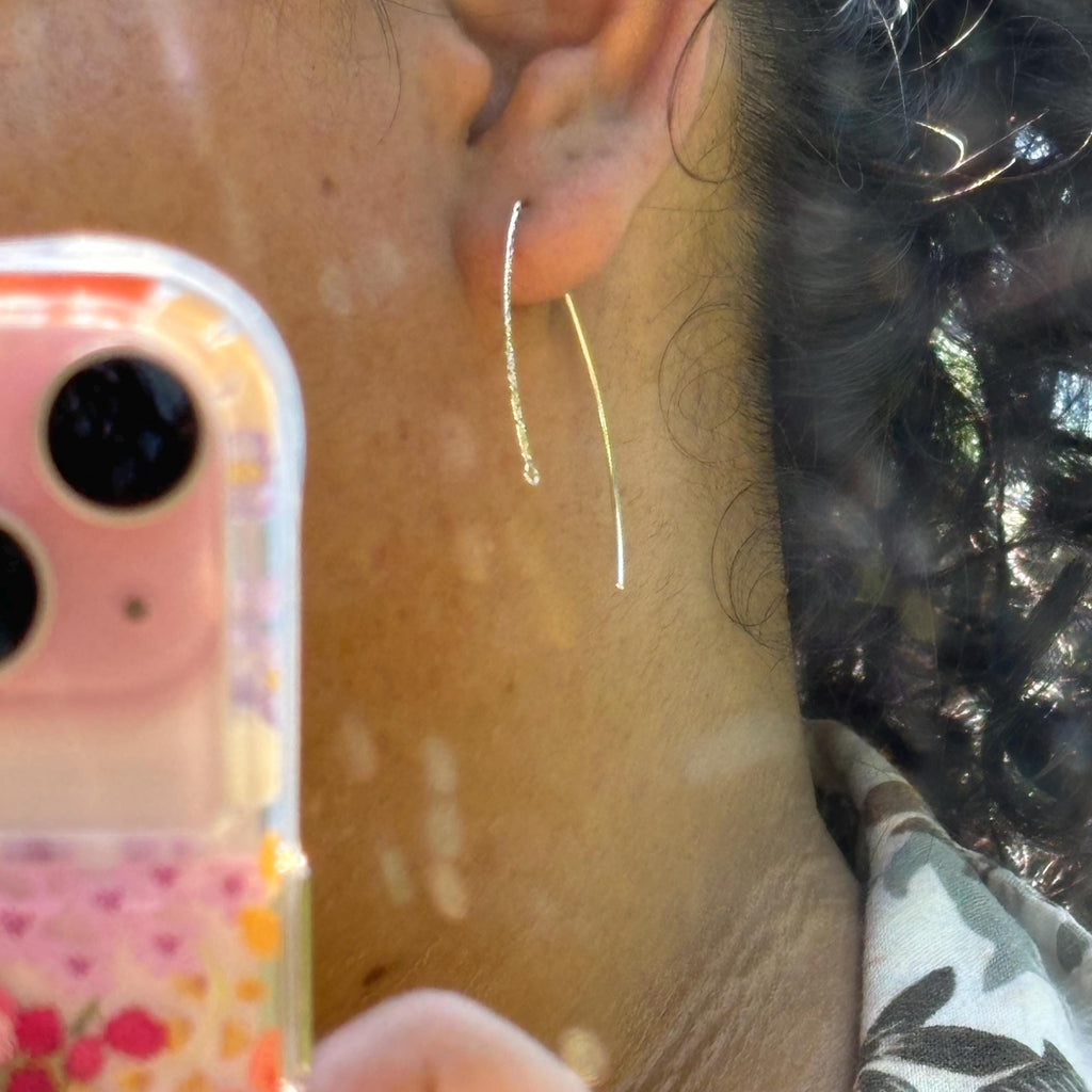 Sterling Silver Textured Ear Wire with Closed Ring