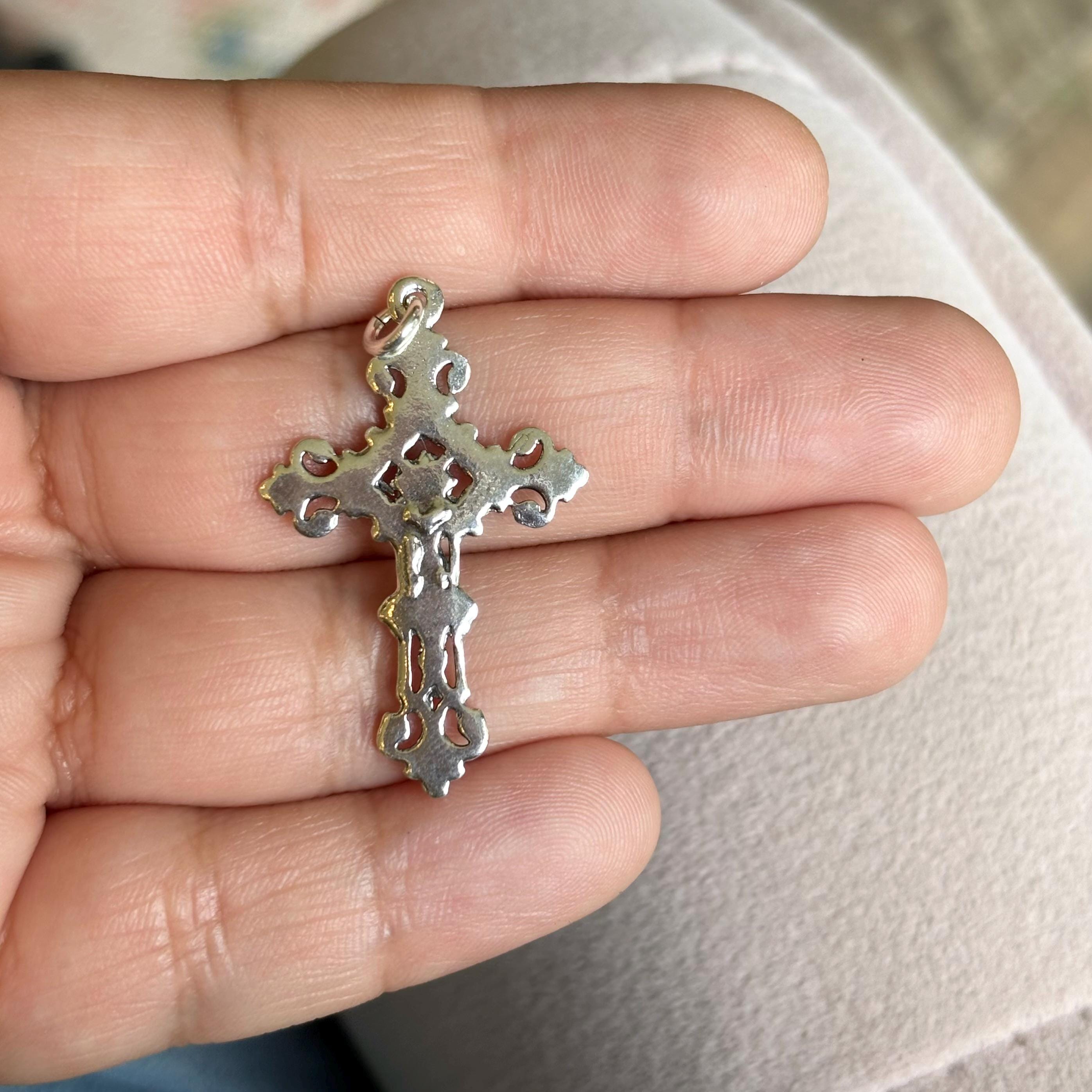 Sterling Silver Ornate Crucifix Cross Pendant