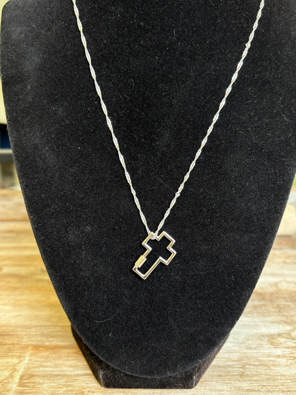 Sterling Silver Cross Carabiner Screw Clasp