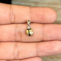 Sterling Silver Gold-plated Cubic Zirconia Ladybug Pendant Charm