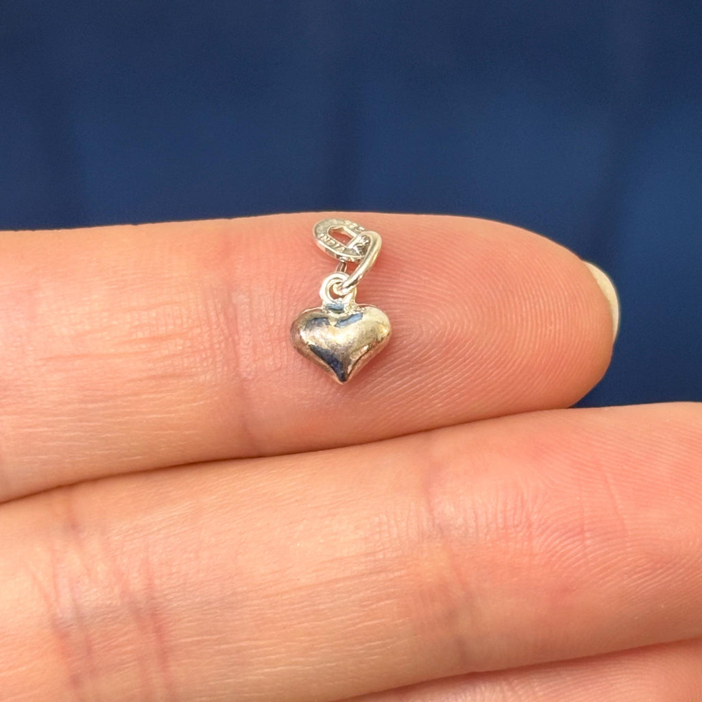 Sterling Silver Polished Puff Heart Charm