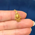 24K Gold-Plated Sterling Silver Hamsa Charm Pendant