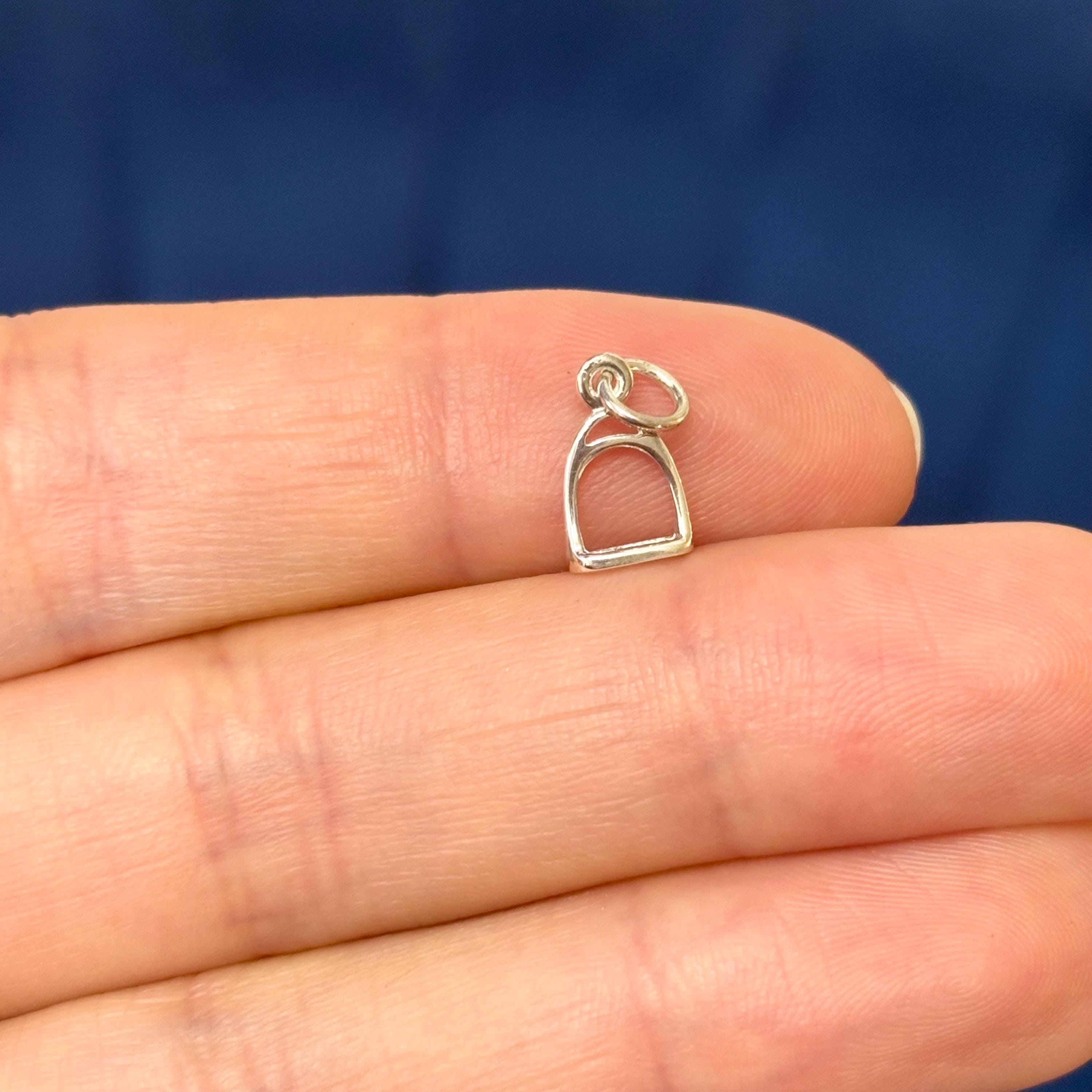 Sterling Silver Stirrup Mini Charm Pendant