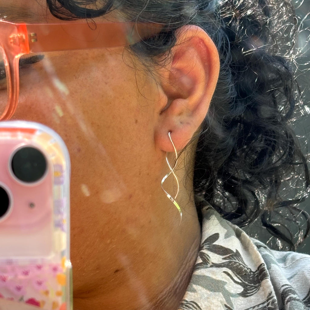 Sterling Silver Double Twist Cascading Earrings