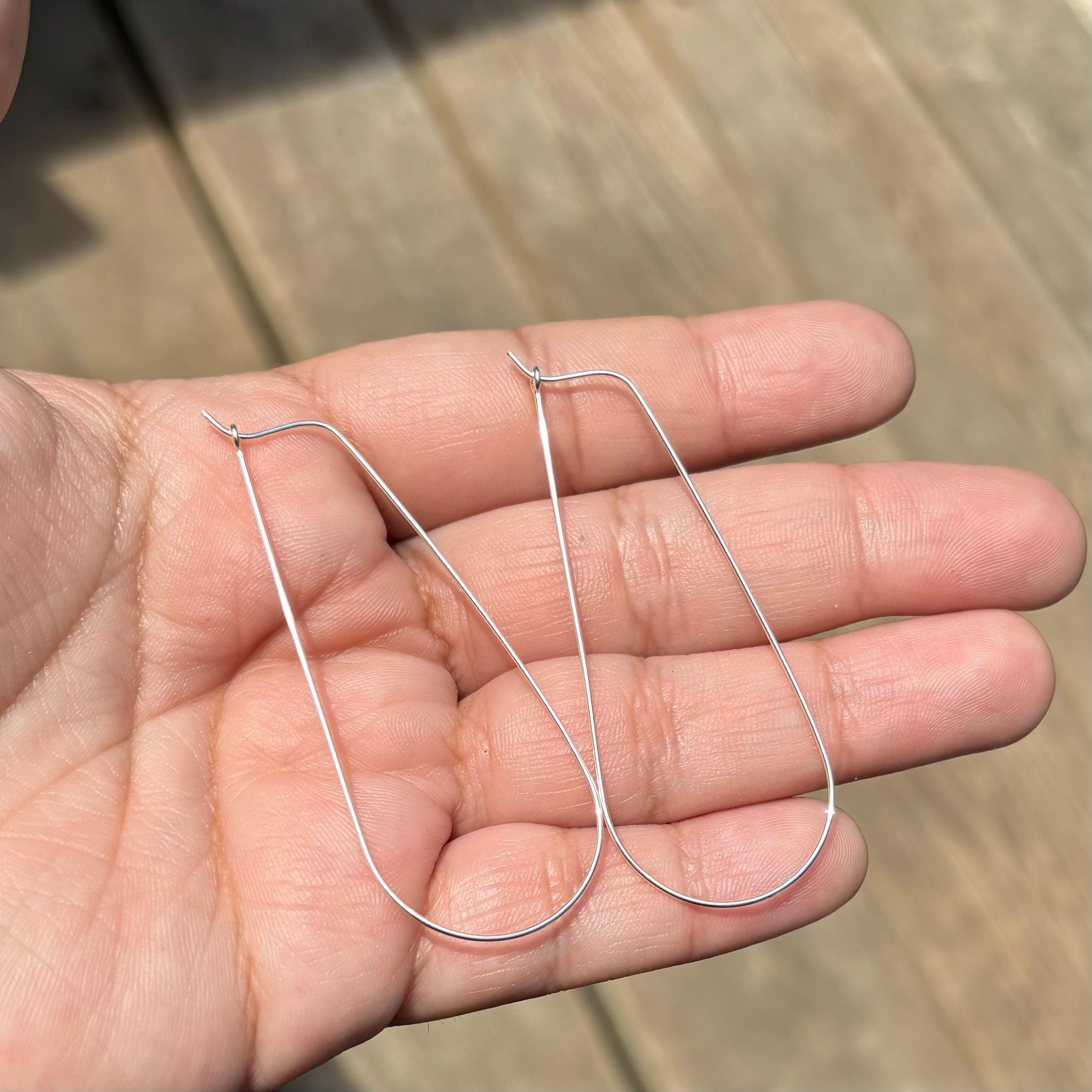 Sterling Silver Teardrop Wire Hoop Earring