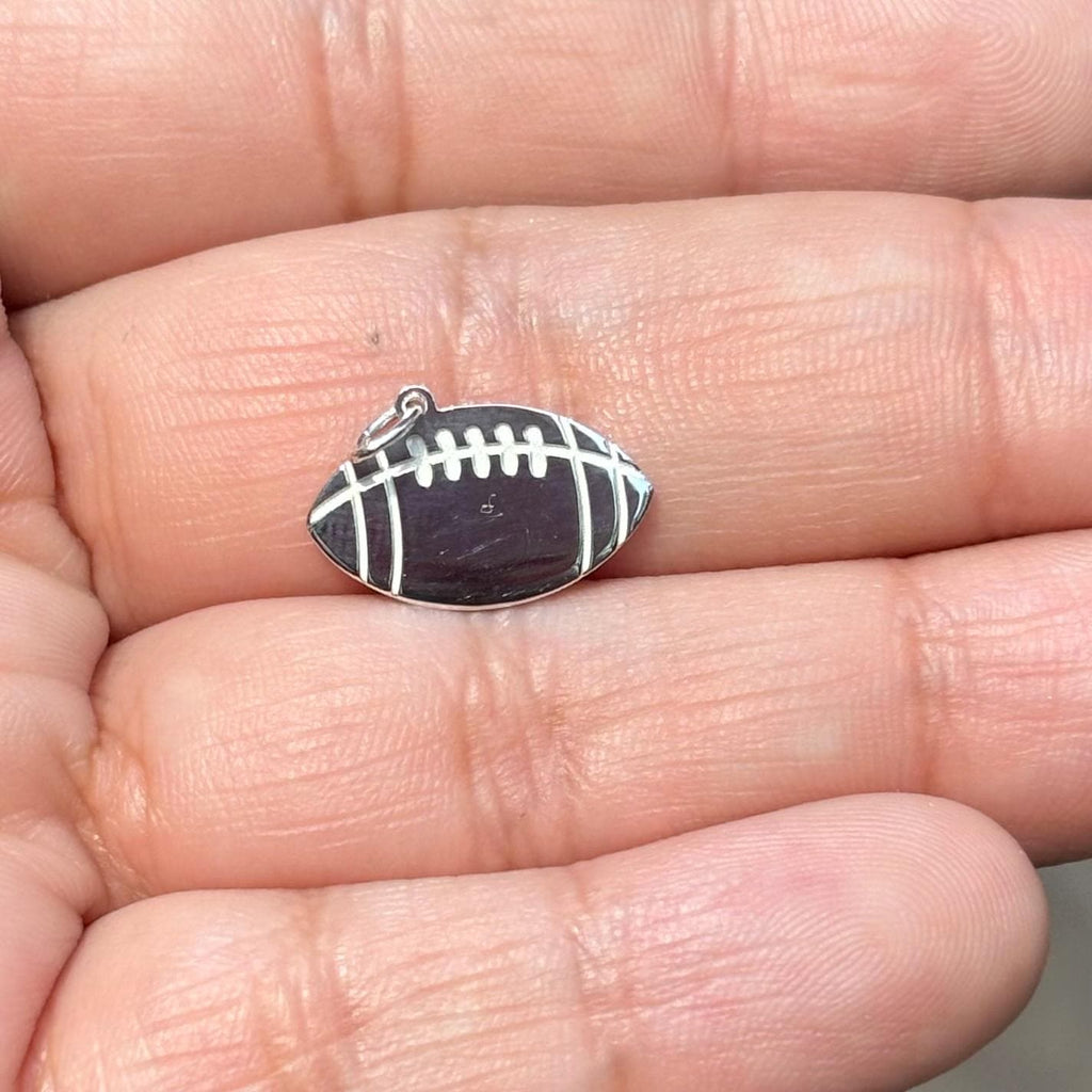 Sterling Silver Engravable Football Pendant