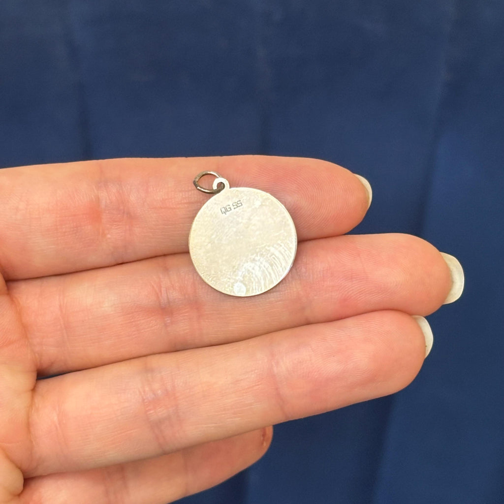 Sterling Silver Pug Shiny and Matte Detailed Charm Pendant
