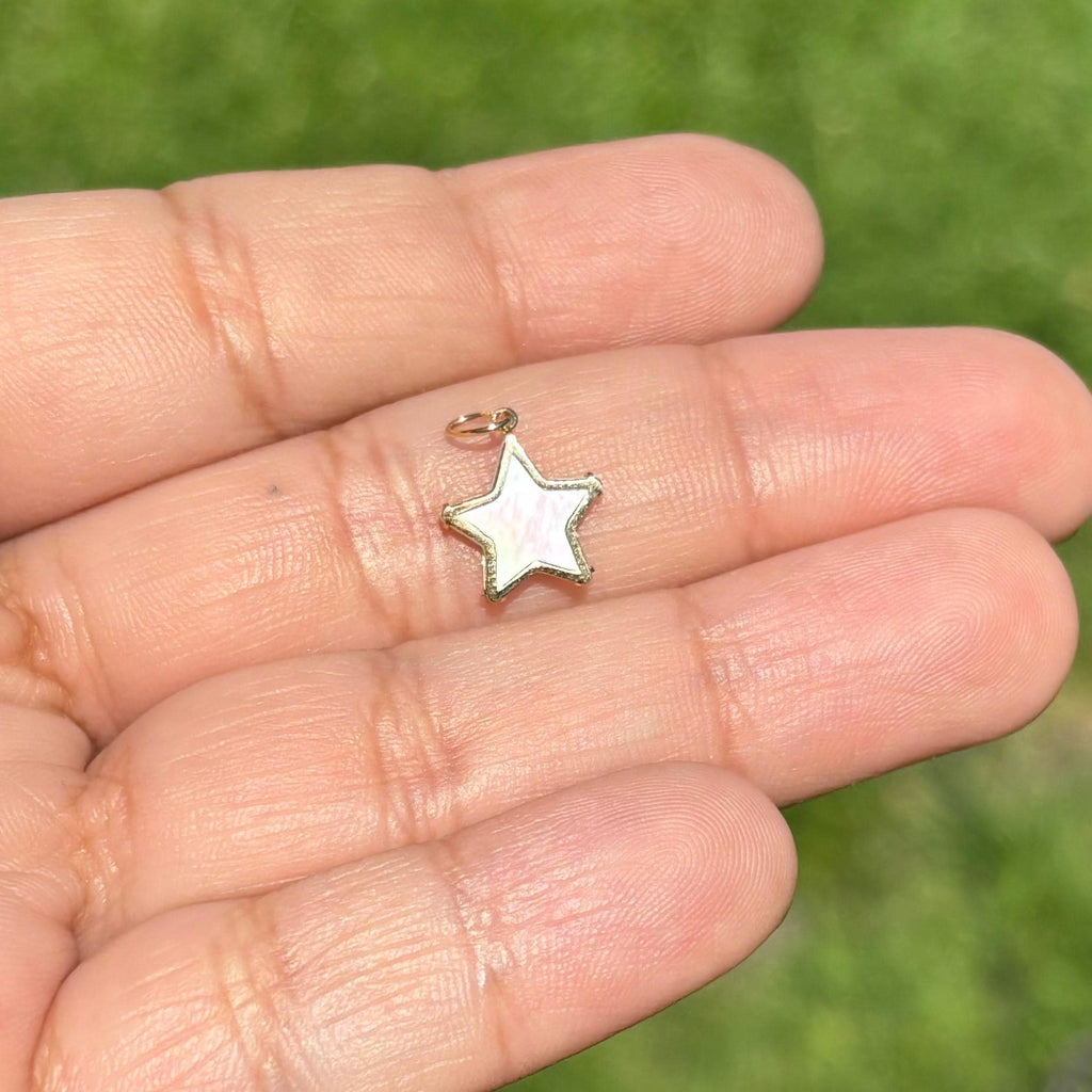 14K Yellow Gold and Mother of Pearl Star Pendant