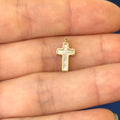14K Yellow Gold and Mother of Pearl Cross Pendant