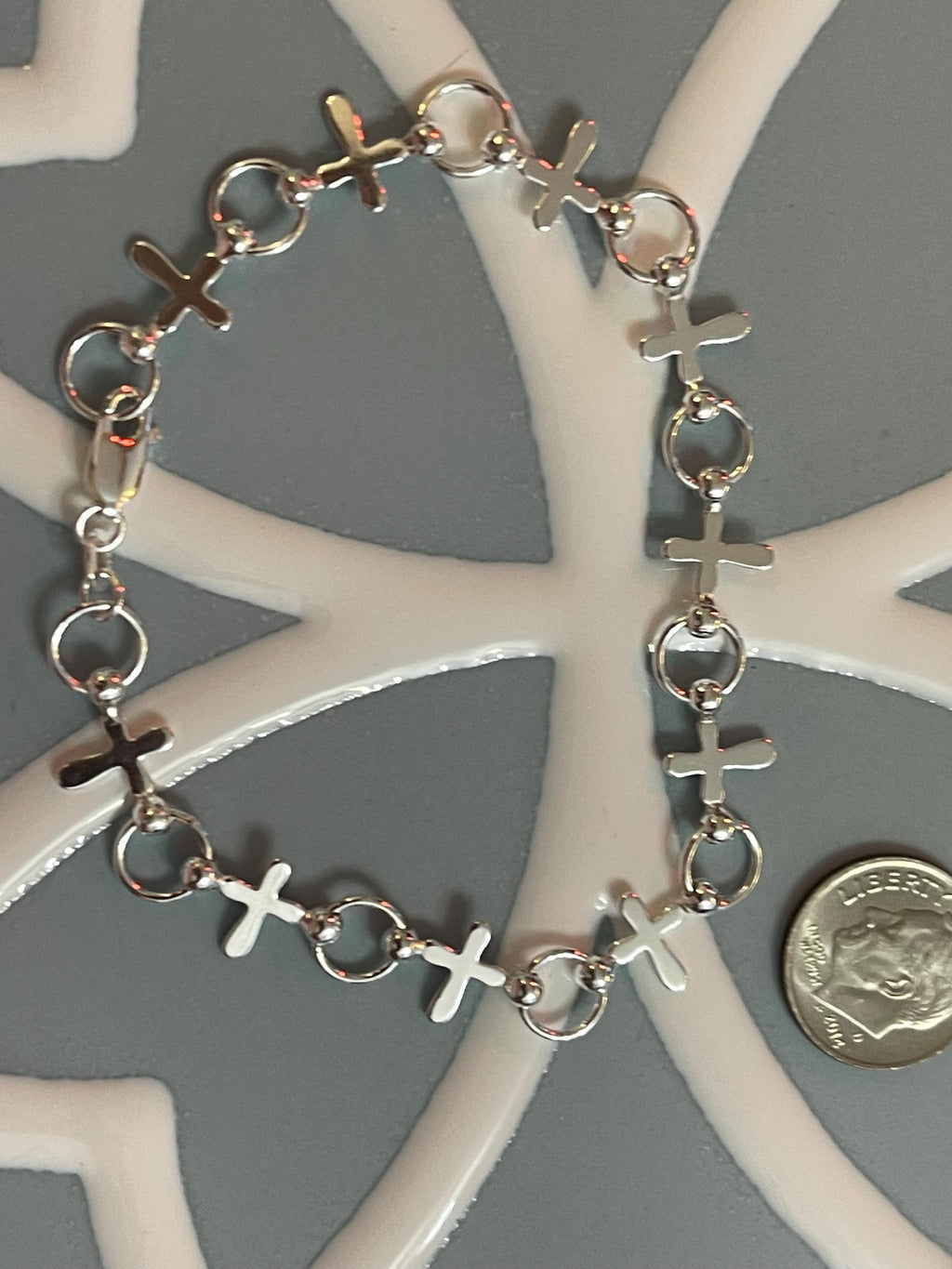 Sterling Silver Bracelet with Crosses
