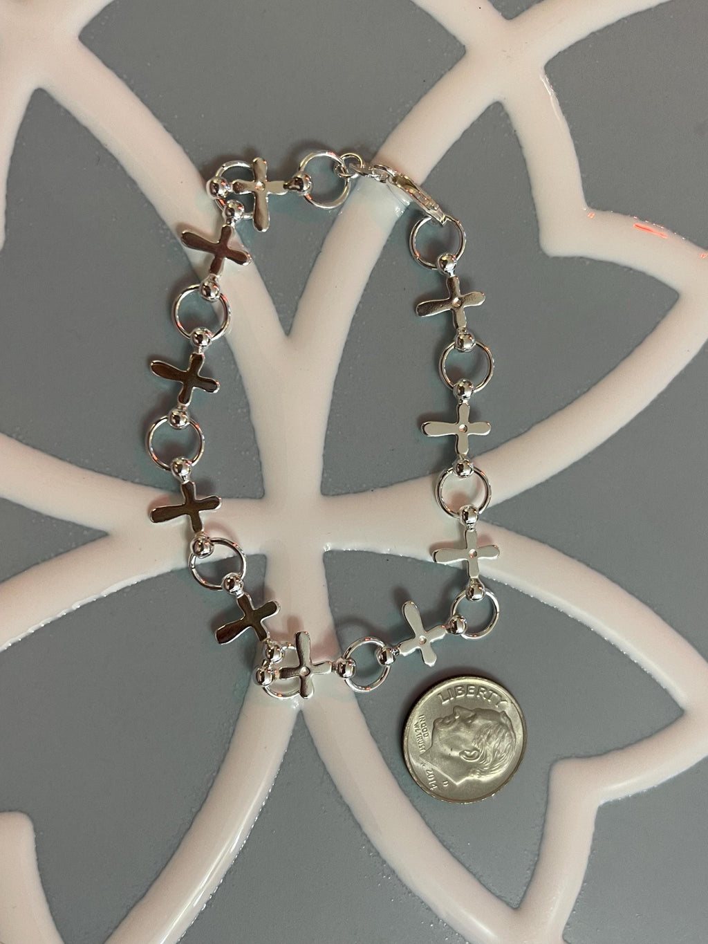 Sterling Silver Bracelet with Crosses