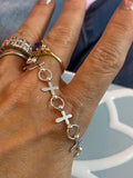 Sterling Silver Bracelet with Crosses