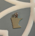 Sterling Silver/Rhodium-plated State Shaped Pendant