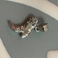 Sterling Silver Polished 3D Cowboy Boot Pendant