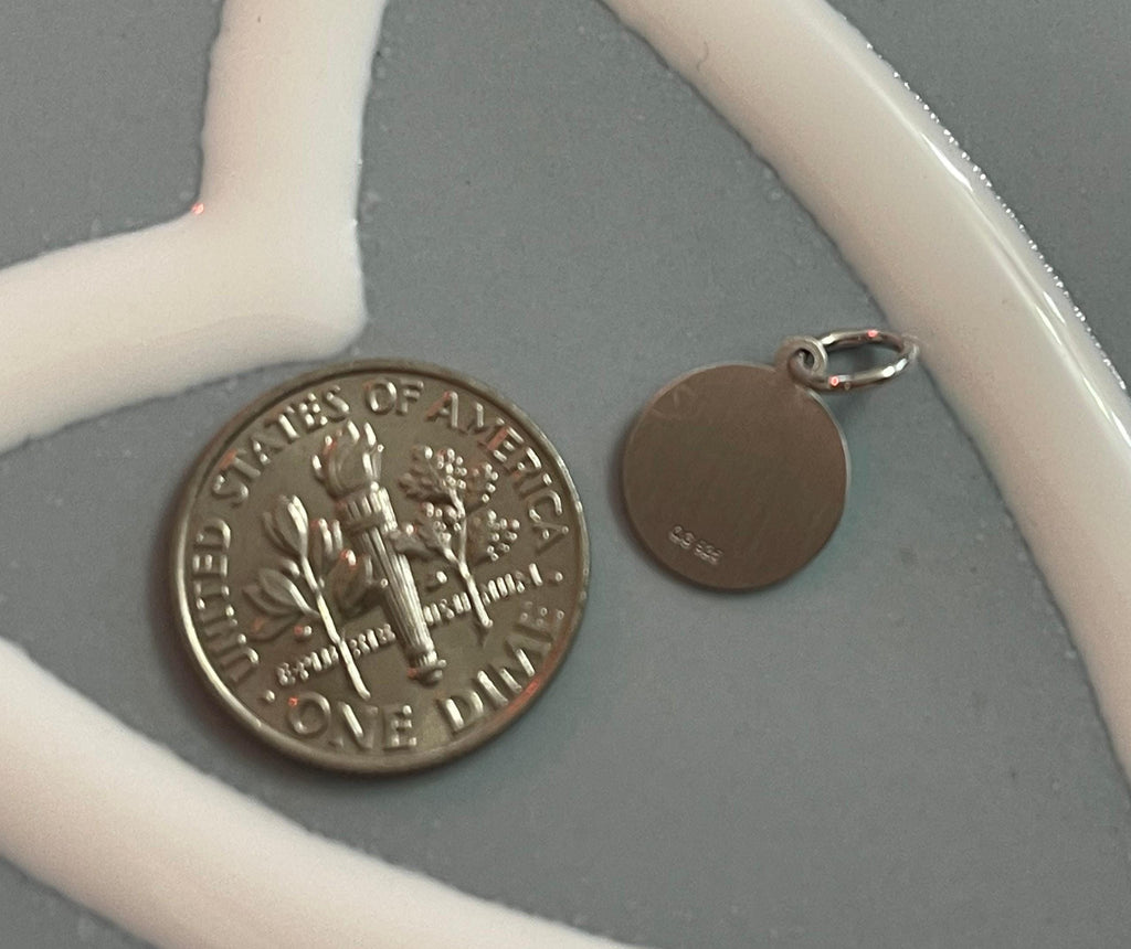 Sterling Silver Cross Baptism Disc Charm