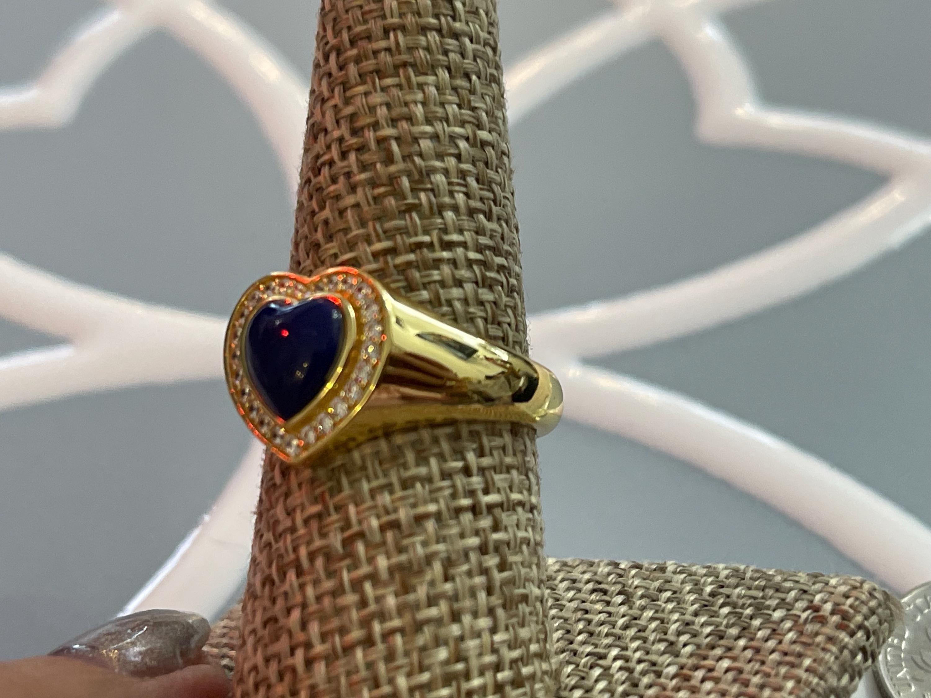 Sterling Silver Gold-tone Heart Ring
