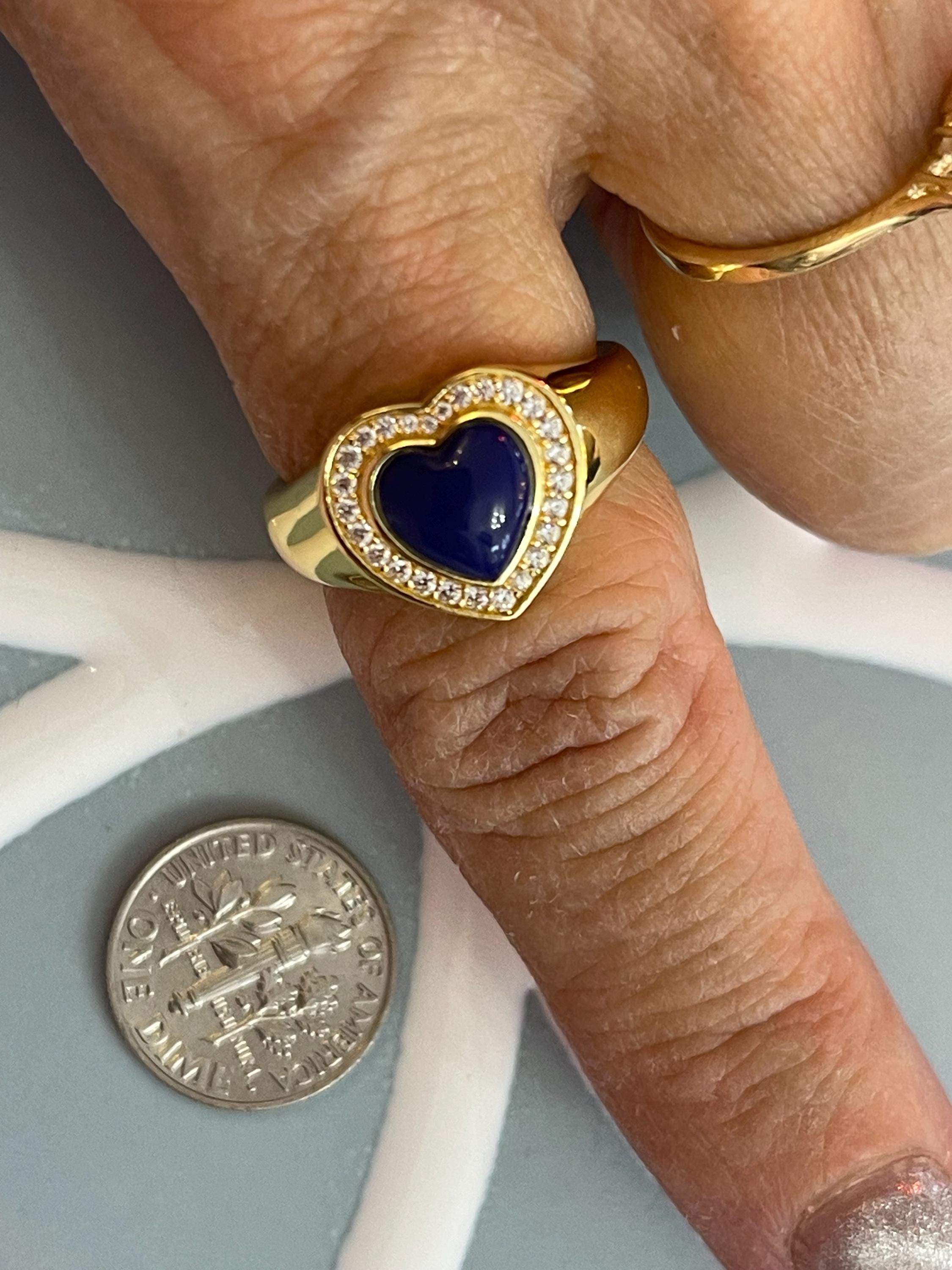 Sterling Silver Gold-tone Heart Ring